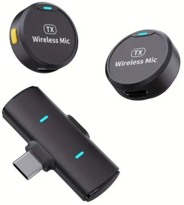 Wireless Lavalier Lapel Mic with Round Button for Vlog & YouTube Microphone
