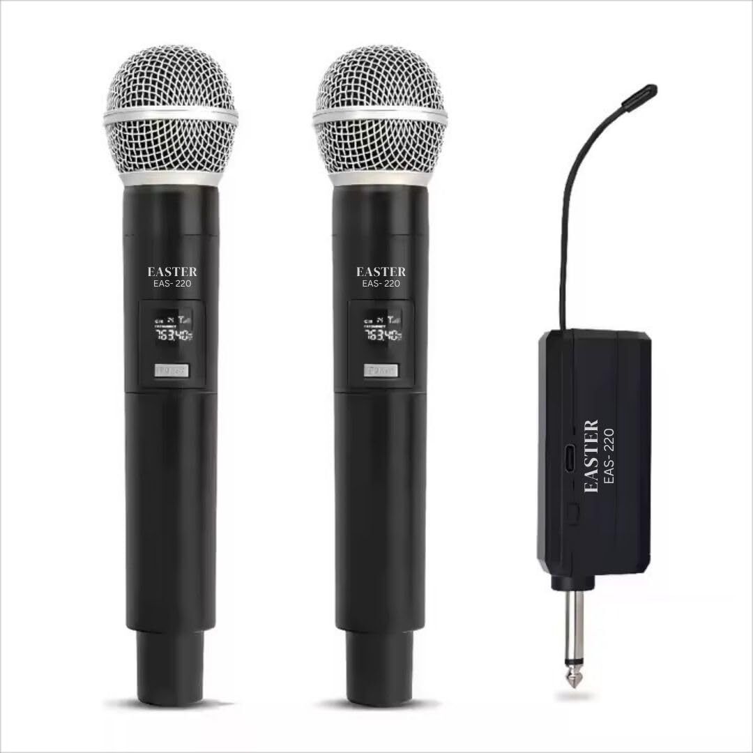kh UHF Wireless Dual Handheld Mic System – Dual Mics with UHF Receiver with 6.35 mm Microphone-picture-27