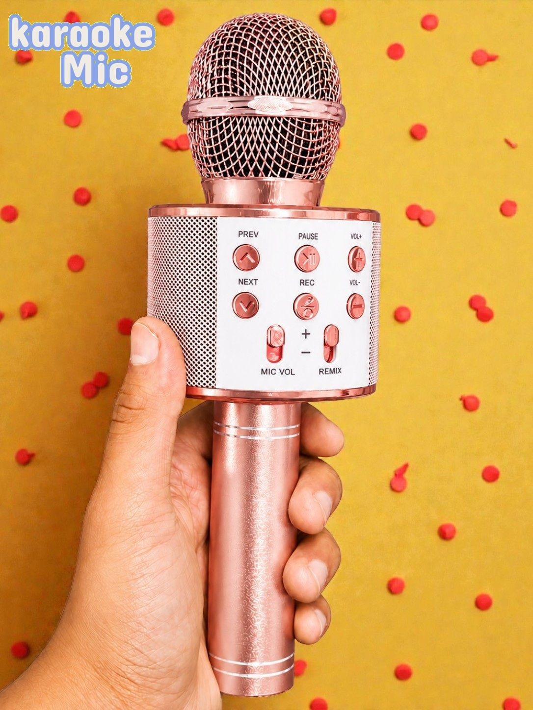 X287 Rechargeable Karaoke Microphone Wireless Speaker for Singing Microphone-image-1
