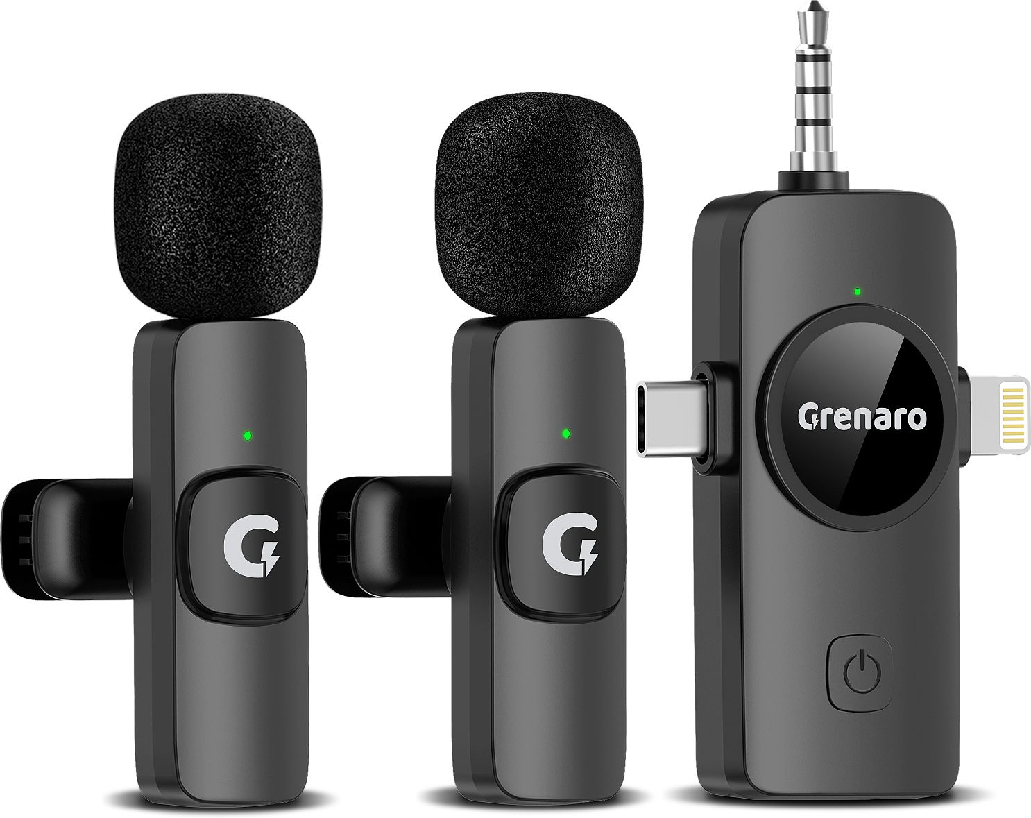 3 in 1 Mic for Youtube, Wireless Mic for iPhone/Android USB-C/DSLR Camera Plug Microphone