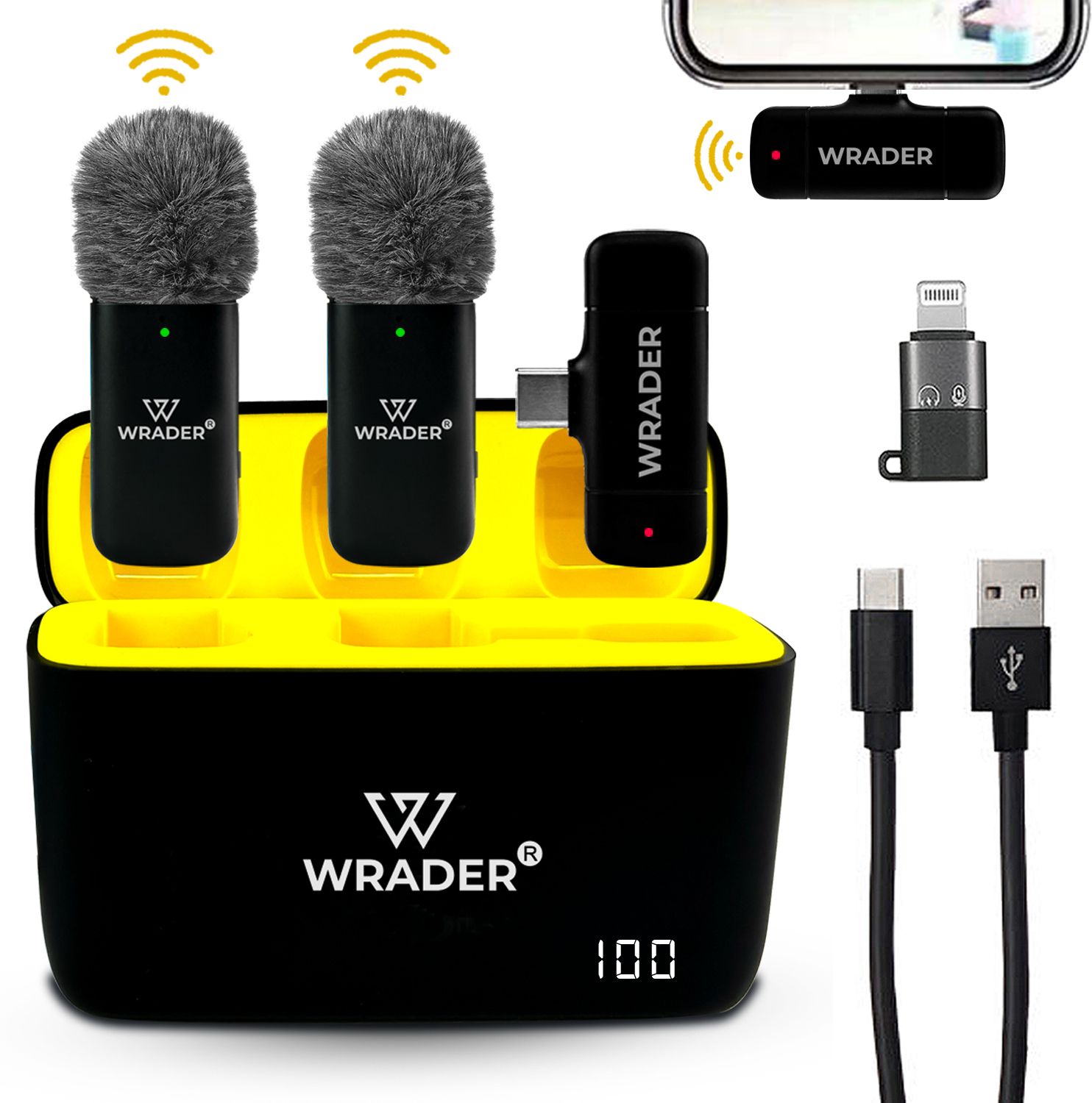 wrader Wireless Microphone with Noise Cancelling Fur for Video Recording Vlogs Youtube Microphone-picture-36