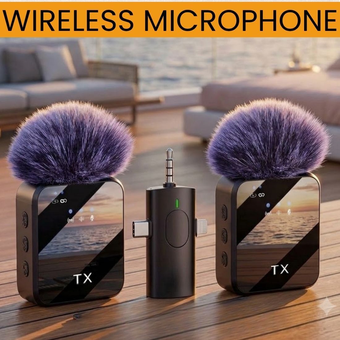 clairbell Dual Wireless Mic for YouTube with ANC & 20M Clear Audio DX42 Microphone-picture-39