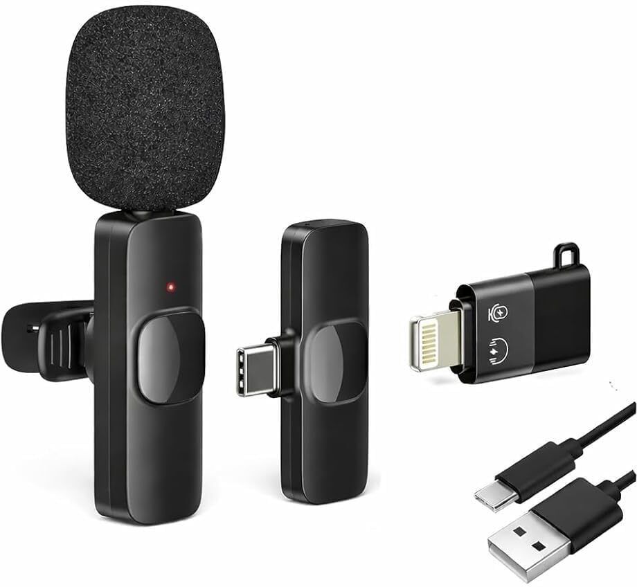 Bumpi 2-in-1 K8 Wireless Clip Microphone All iso & Smartphones for Vlogs Reels Microphone-image-49