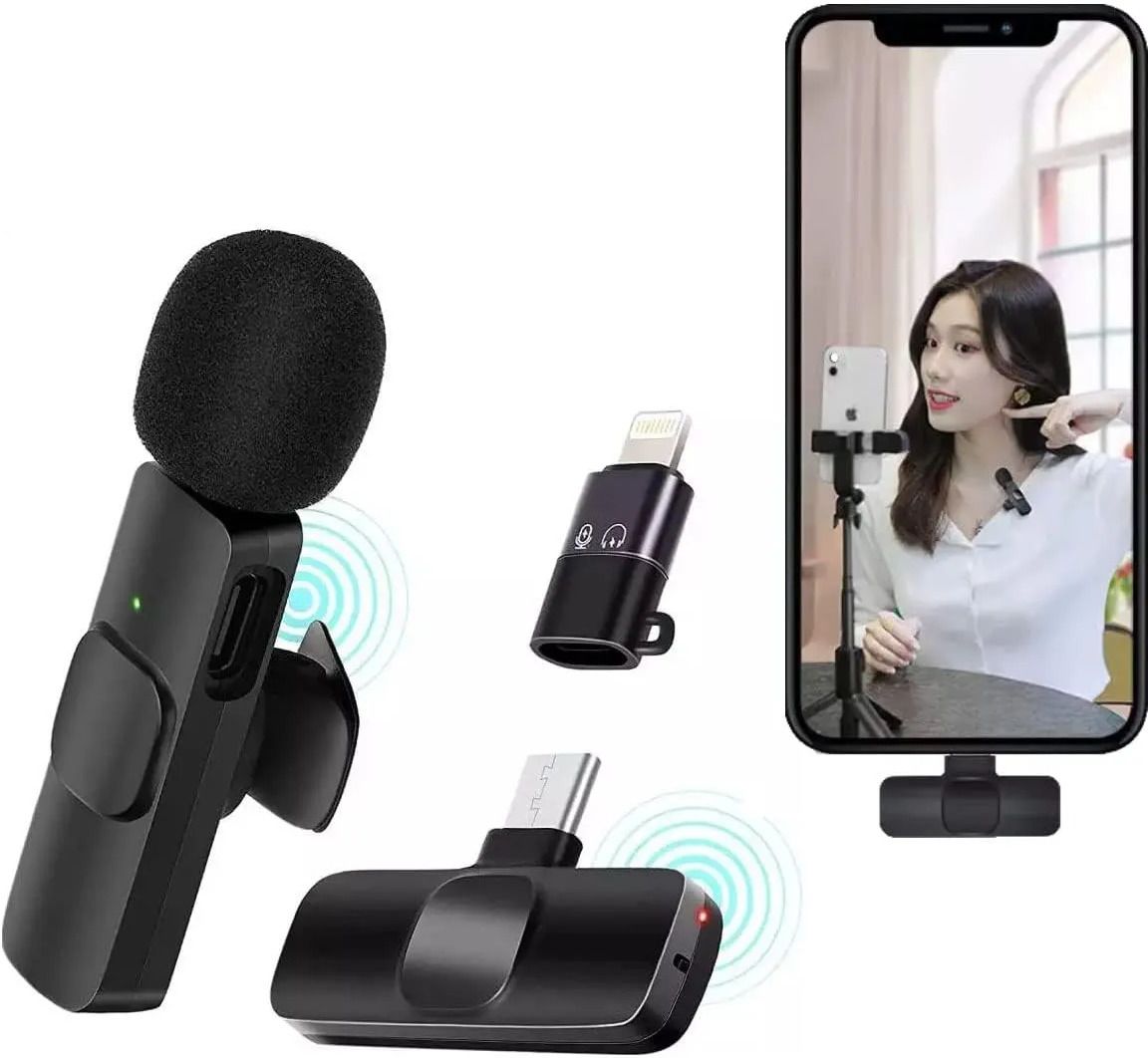 K8 Wireless Collar Microphone Plug & Play Lavalier Mic with Noise Reduction D132 Microphone-image-4