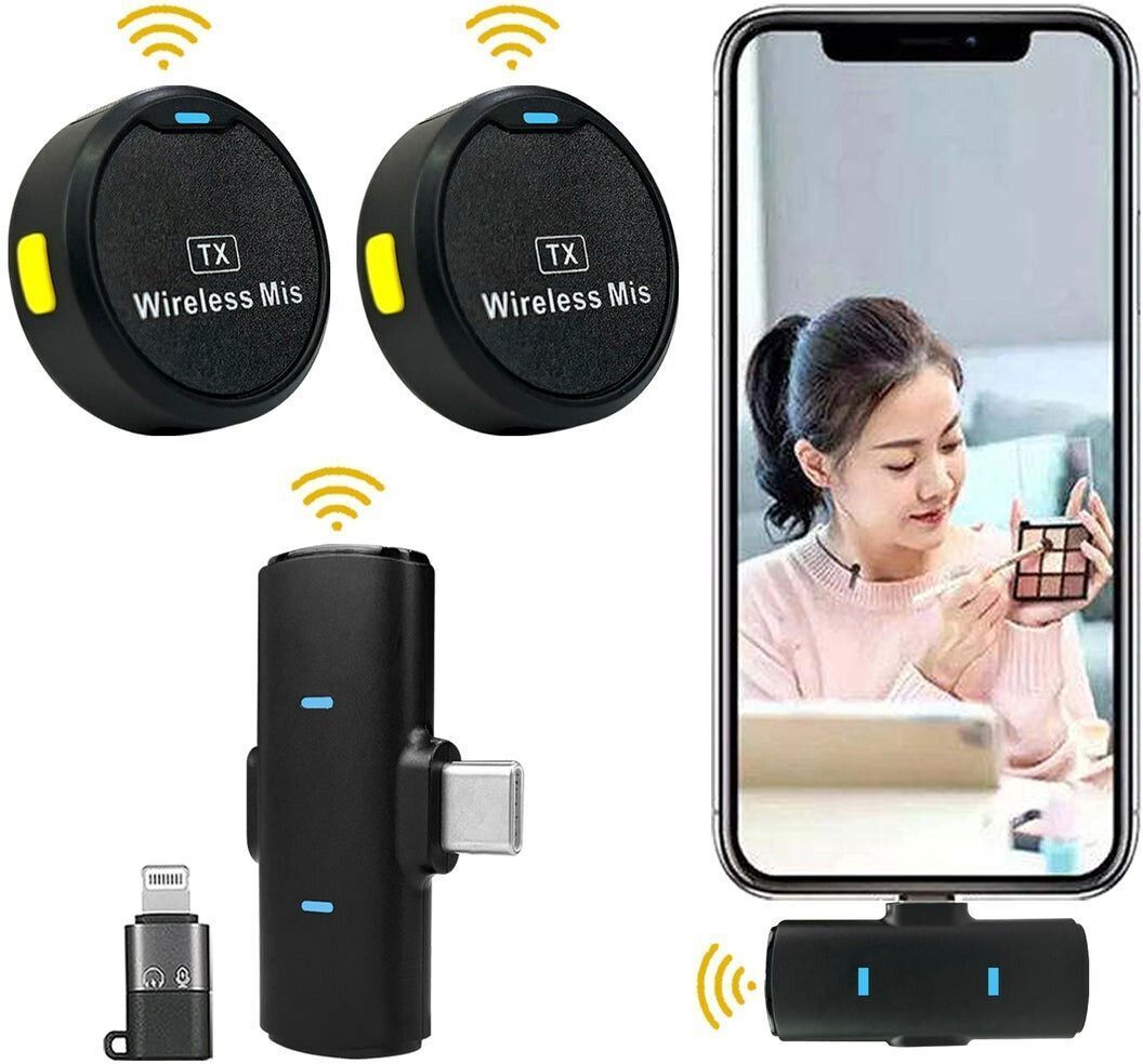 Round Shape Magnetic Wireless Collar Mic YOUTB Vlogging Microphone__GQ39 Microphone-image-35