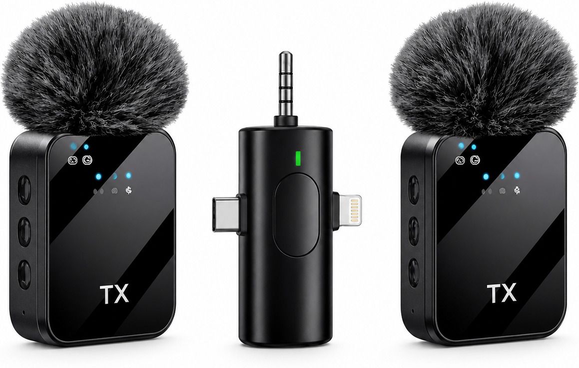 fitric Dual Wireless Lavalier Microphone with Noise Cancellation for Mobile Microphone-picture-23