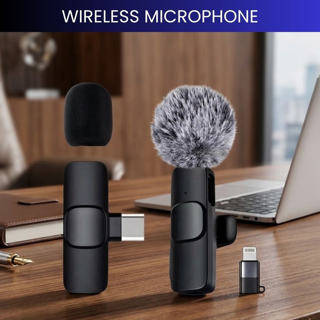 clairbell Wireless Mic for YouTube with Fur for Noise Reduction and Recording DX202 Microphone-picture-27