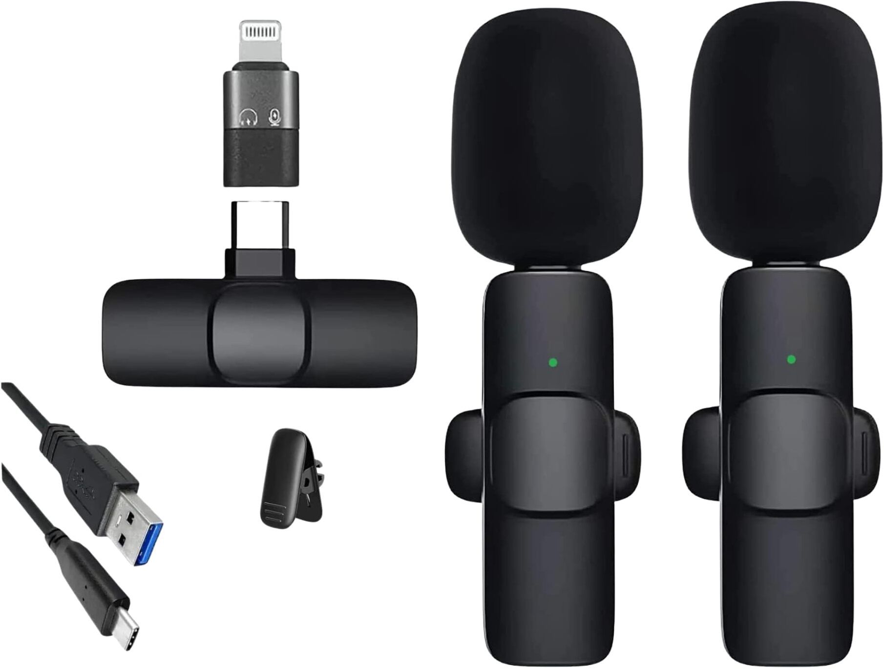 K9 Mic Dual User Wireless Mic for Type C Android Mobile Youtube Wireless Collar Microphone-image-24