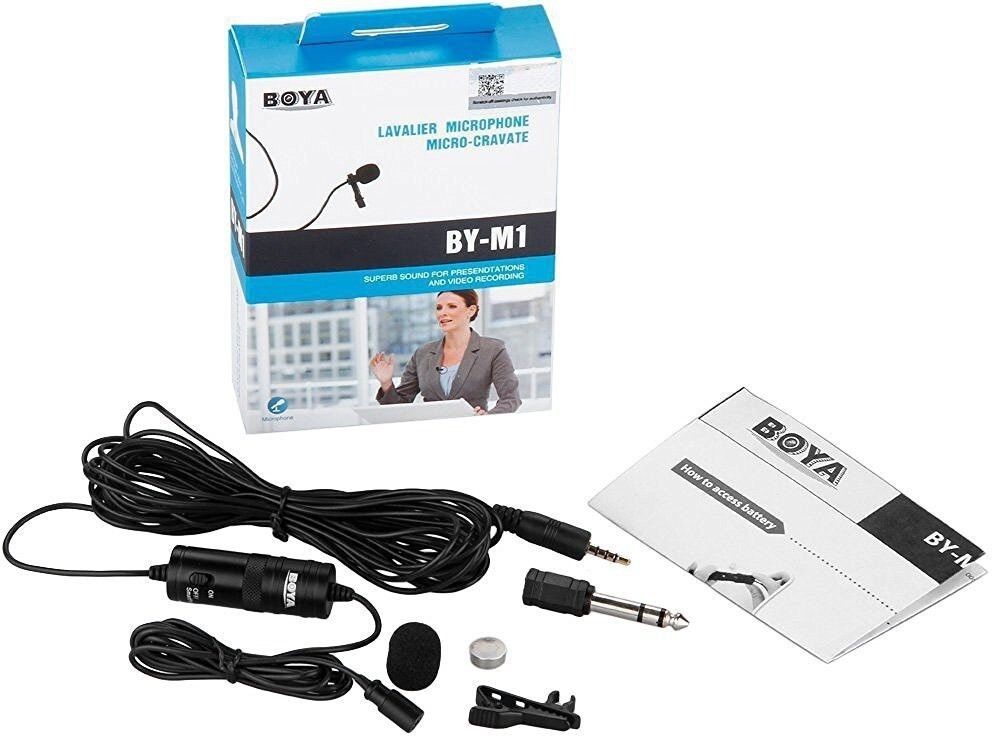 Omnidirectional Lavalier Condenser Microphone with 20ft Audio Cable Microphone