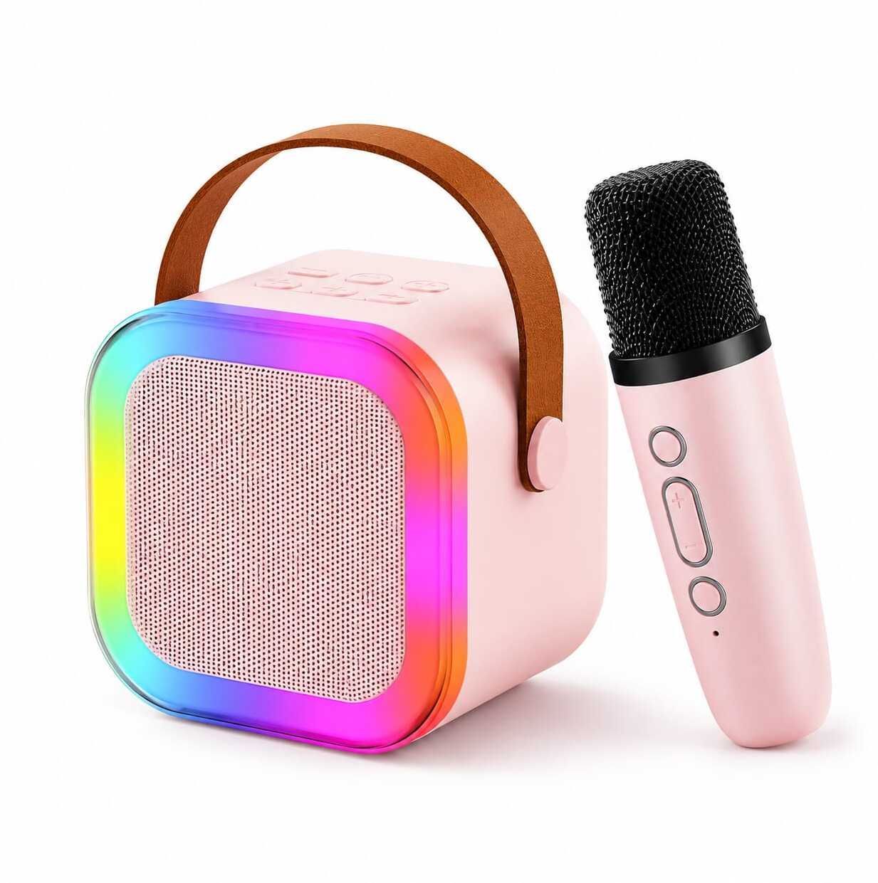 Wireless Bluetooth Karaoke Mic & Speaker with LED Lights for Kids & Adults Microphone-image-43