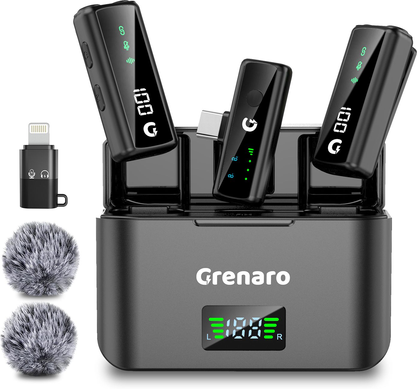 grenaro Wireless Mic for Youtubers with 40H Charging Case, Dual Lapel Mike for Vlogging Microphone-picture-27
