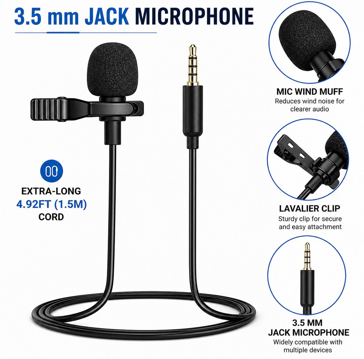 Mini Mic for Mobile, DSLR, Laptop | Ideal for YouTube, Interviews & Recording WIred-image-20