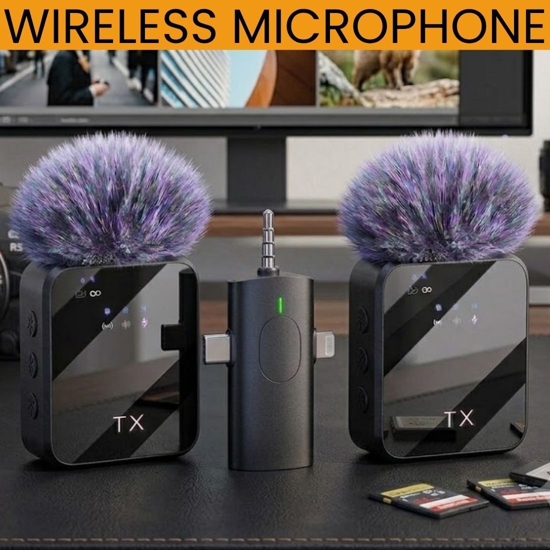 clairbell Dual Wireless Mic for YouTube with ANC & 20M Clear Audio DB65 Microphone-picture-8