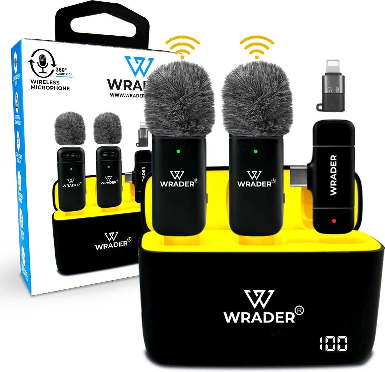 wrader Wireless Mic with Muff for Youtube Video Recording Vlogging Reels ASMR Podcast Microphone-picture-38