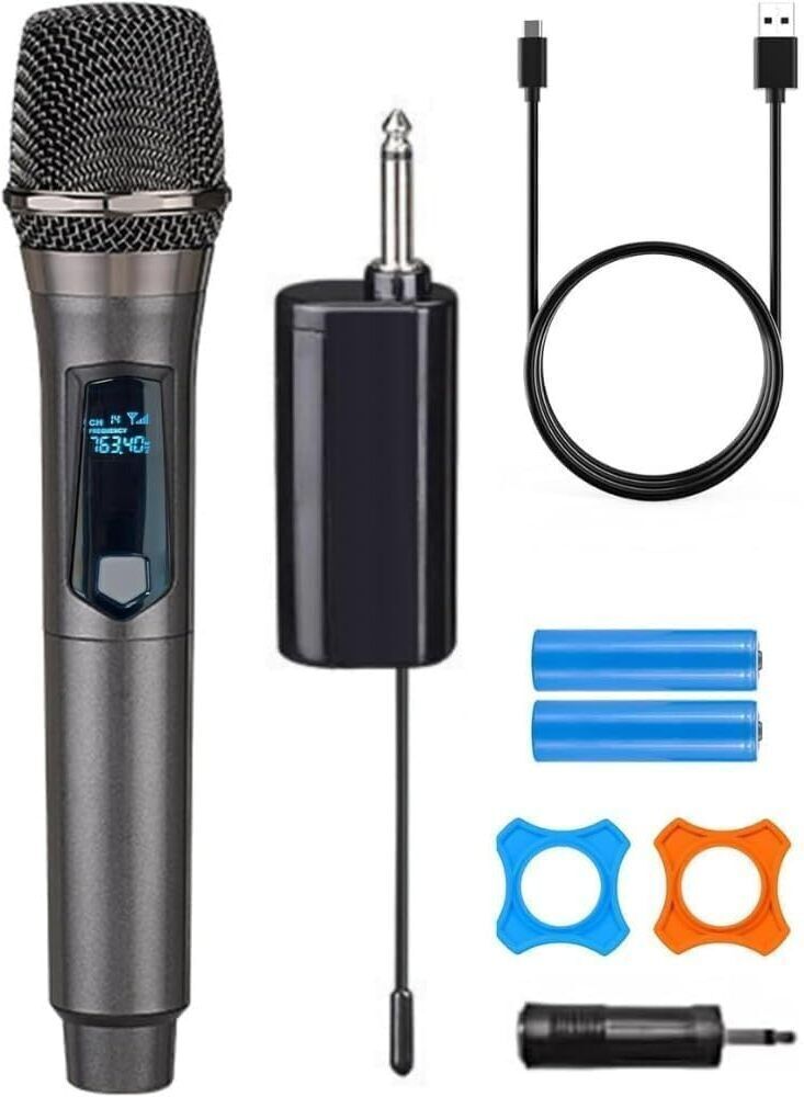 imaginea UHF Wireless Mic with Rechargeable Receiver, 200ft Range, for Karaoke, Singing Microphone-picture-46