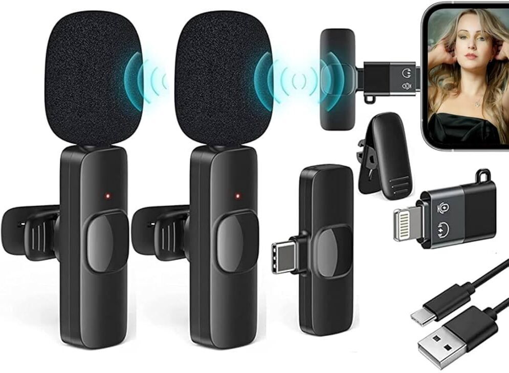 K9 Mic for Video Recording Vlog for All Mobile Wireless Collar Youtube Type-C Microphone-image-26