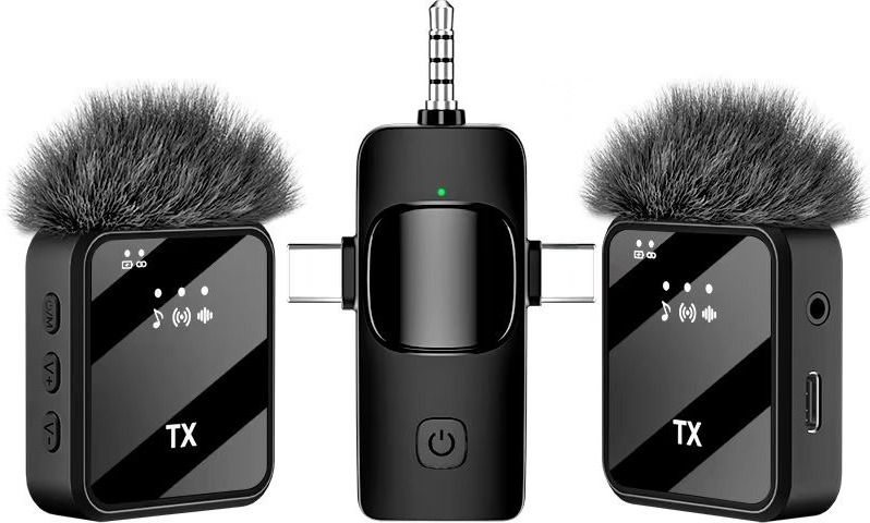 Foxne point 2-in-1 Dual Wireless Mic with DSP Noise Reduction Camera Microphone-image-42