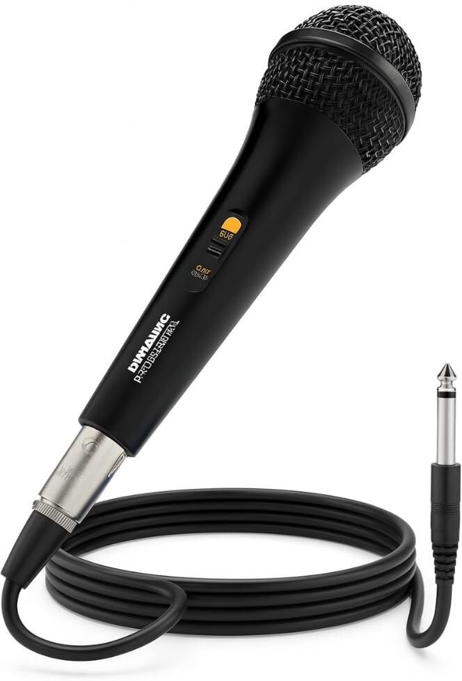 Dynamic Microphone with XLR to1/4 Cable | Mic for Singing Karaoke Speaker Stage Microphone-image-32