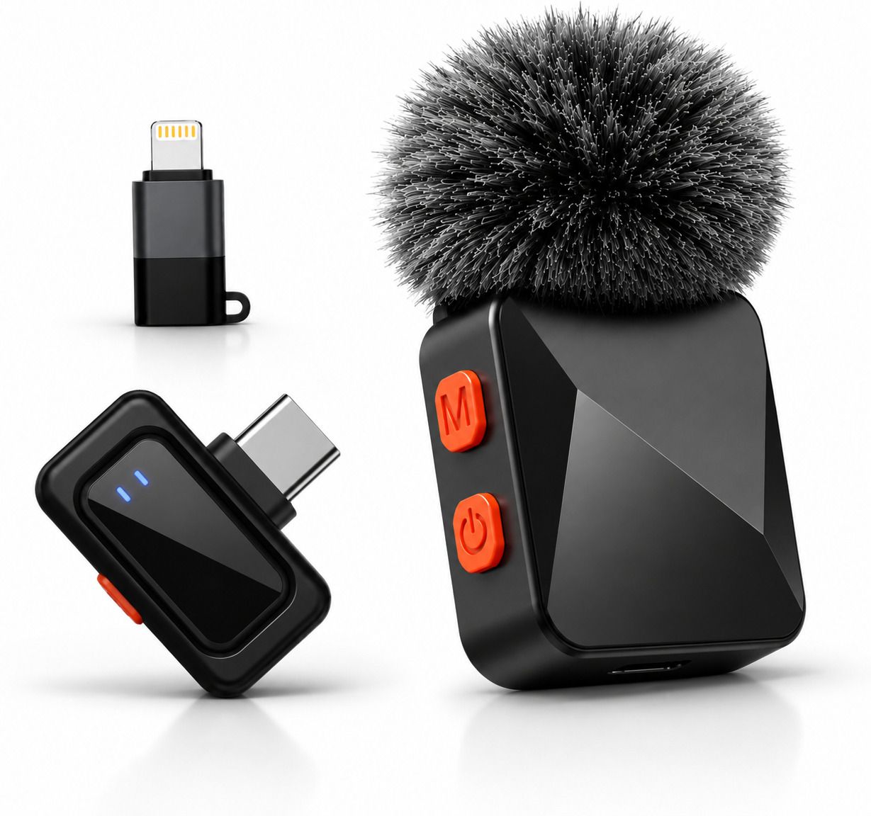 mmak Premium AI ANC Wireless Clip-On Microphone with Fur Windshield for Creators Microphone-picture-6