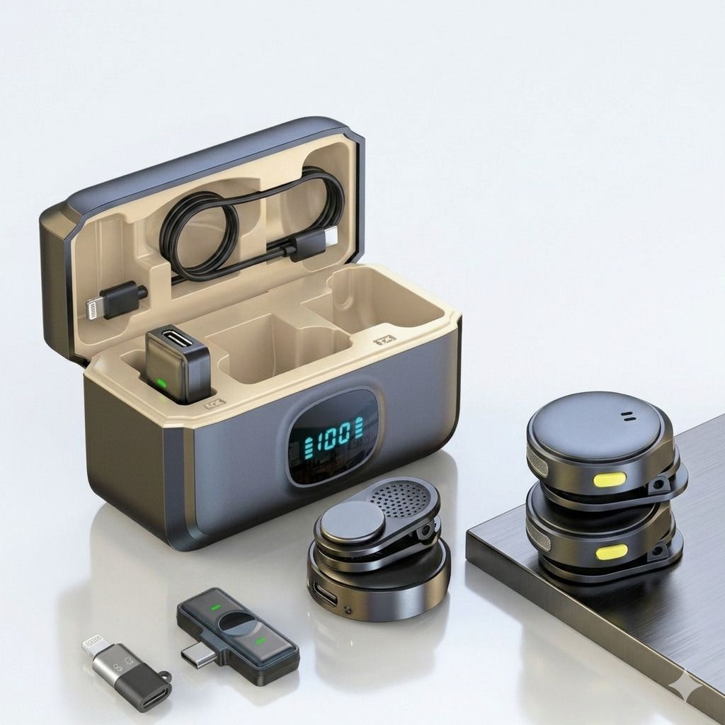 Yachyae Q8 Wireless Collar Microphone with Digital Display & Noise Filter System Camera Microphone-picture-43