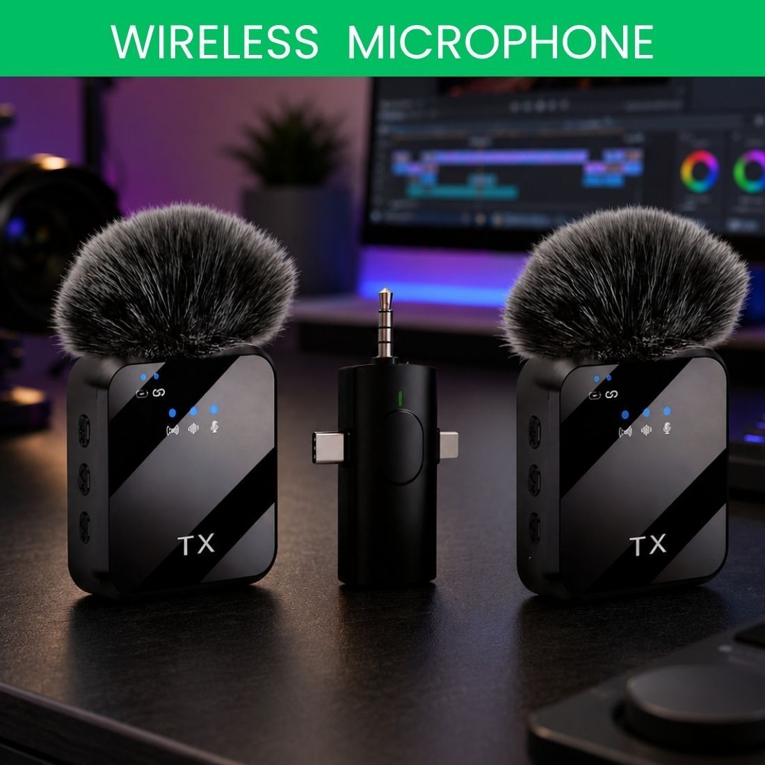 clairbell Dual Wireless Mic for YouTube with ANC & 20M Clear Audio DC173 Microphone-picture-47