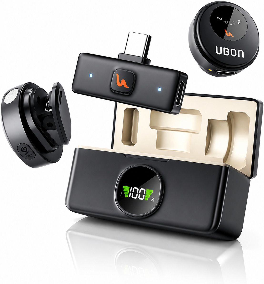 ubon GT-460 Podcast 2.0 Wireless Mics – Ultra-Clear, Long-Lasting, Noise-Cancelling Microphone-picture-2