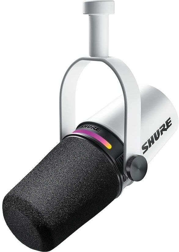 shure MV7+Podcast Microphone Enhanced Audio,LED Touch Panel,USB & XLR-White Microphone-picture-24