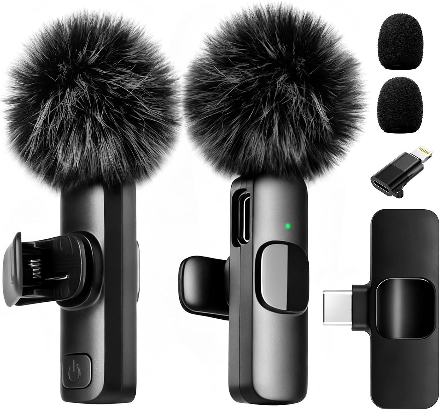 Wireless Collar Microphone Clip-On Lavalier Mic with Wind Muff, Real-Time_ZZ1 Microphone-image-16