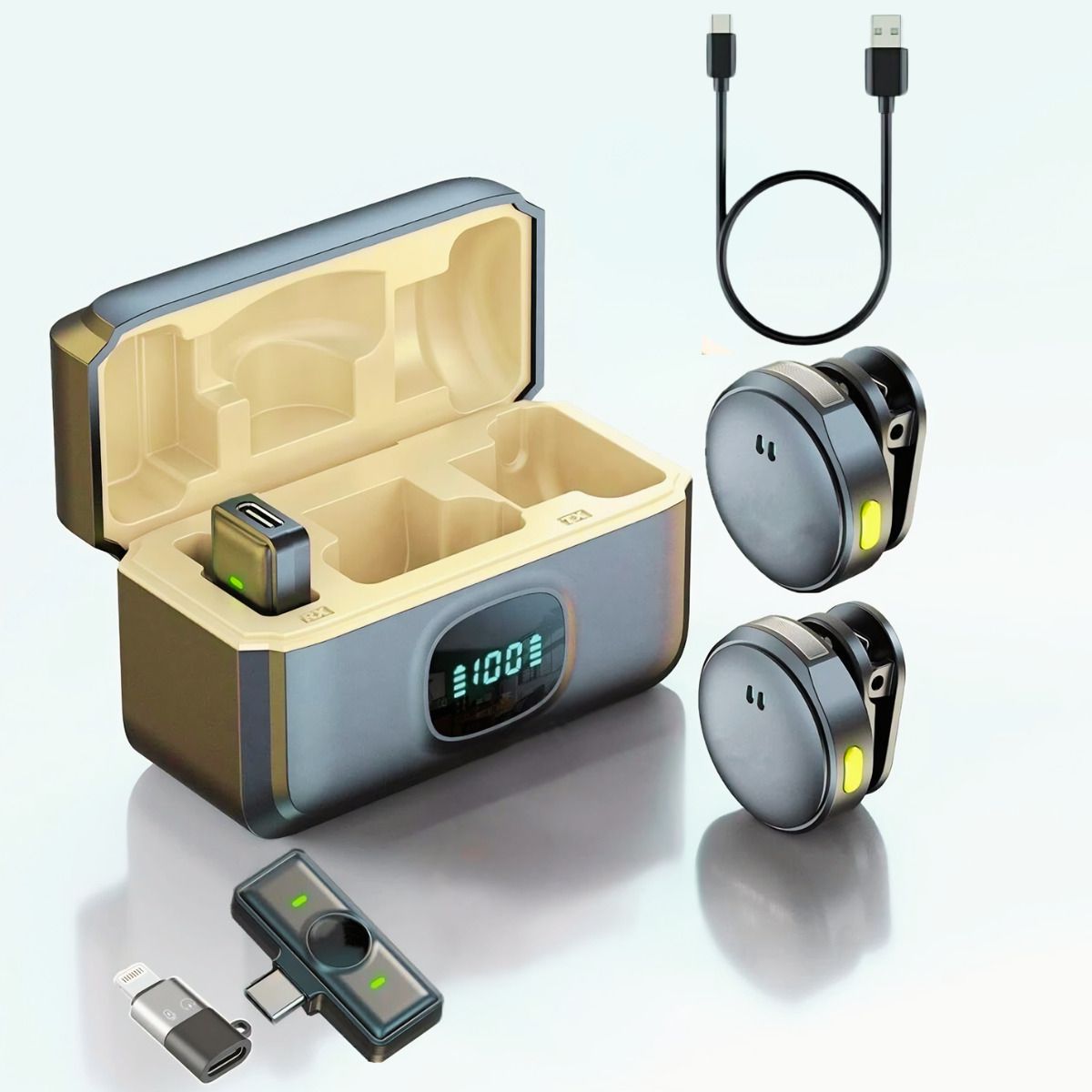 arvy enterprises Dual Wireless Magnetic Clip Lavalier Microphone with Noise Reduction Microphone-picture-14