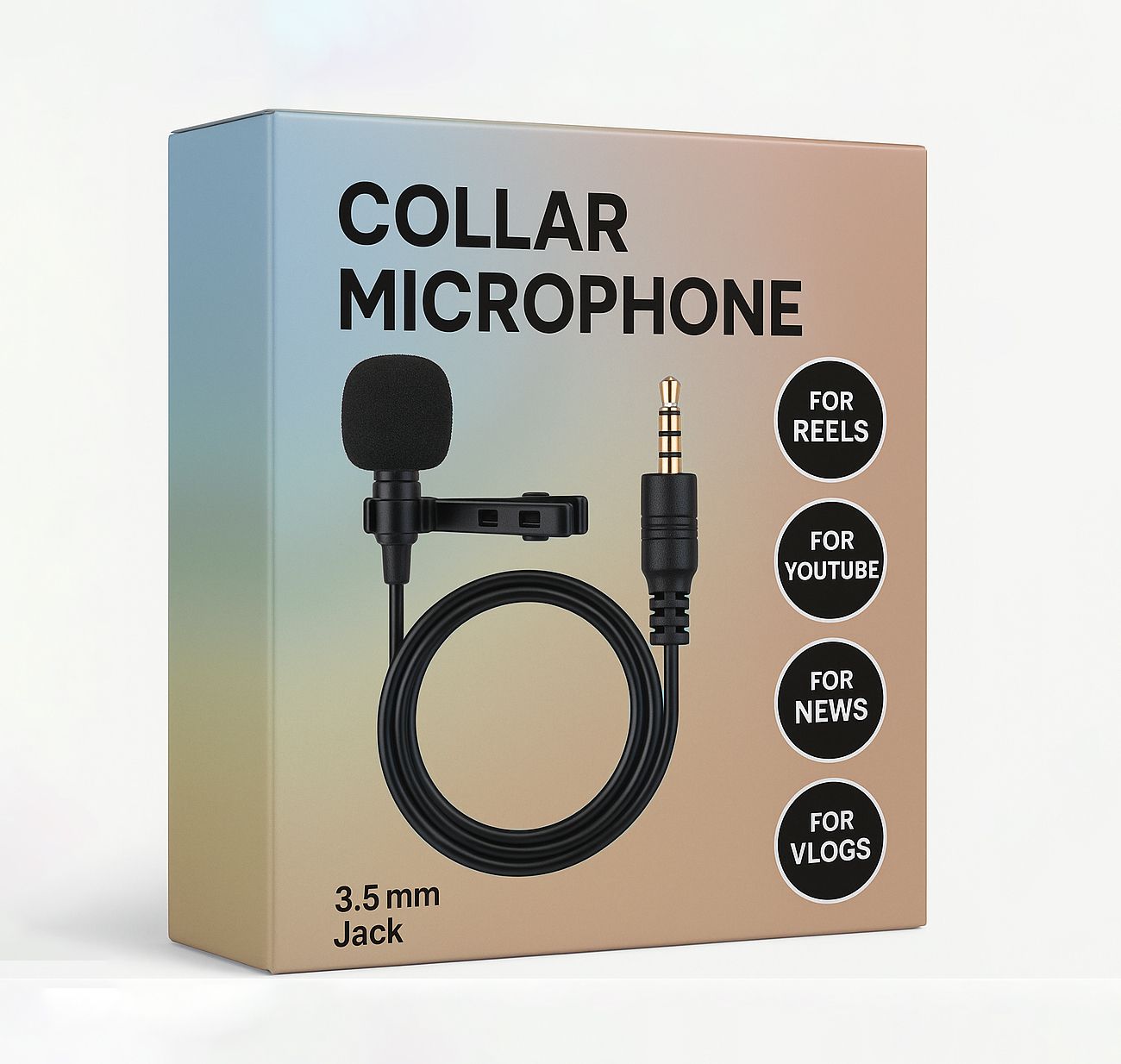 Budget Wired Collar Mic – High-Quality 3.5mm AUX for Podcasts & Videos Microphone-image-9