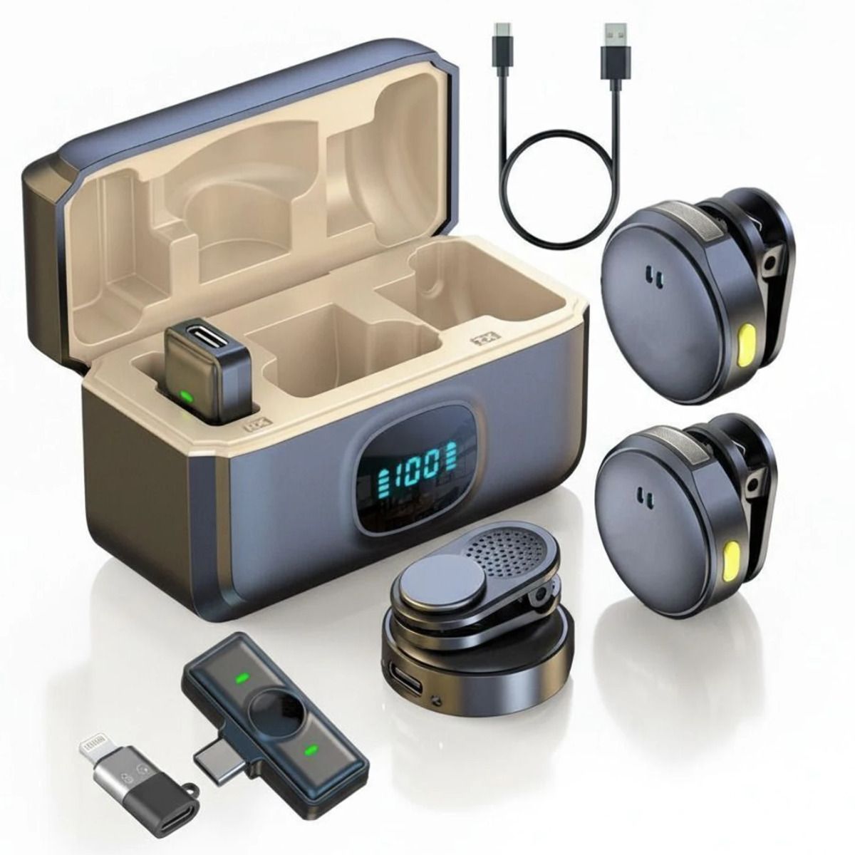 rv enterprises Q8 Dual Wireless Lavalier Mic, Charging Case, Noise Reduction for Type-C Mobile Microphone-picture-39