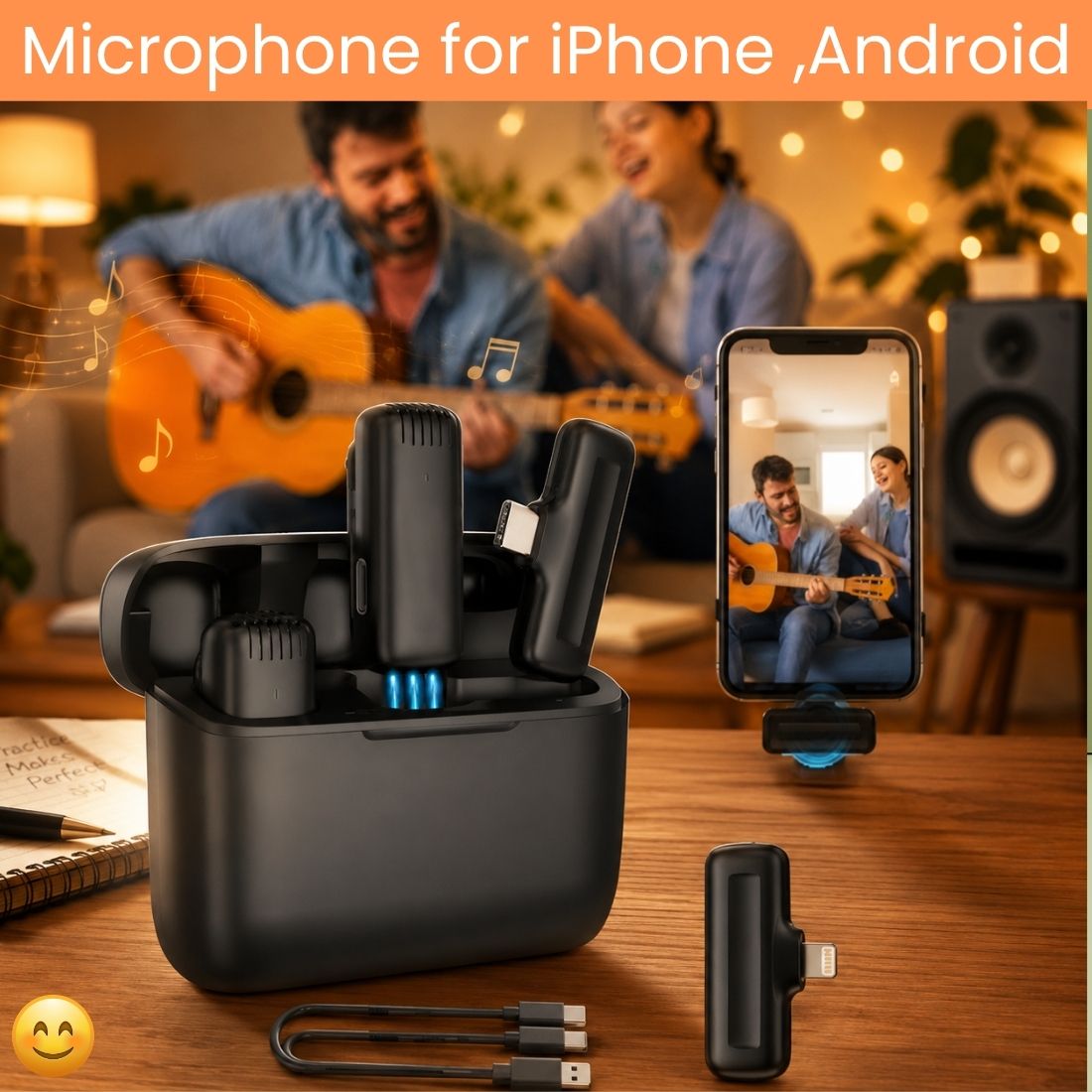 clairbell Wireless Lapel Microphone With Charging Case For YouTube, Video RecordingTX386 Microphone-picture-14