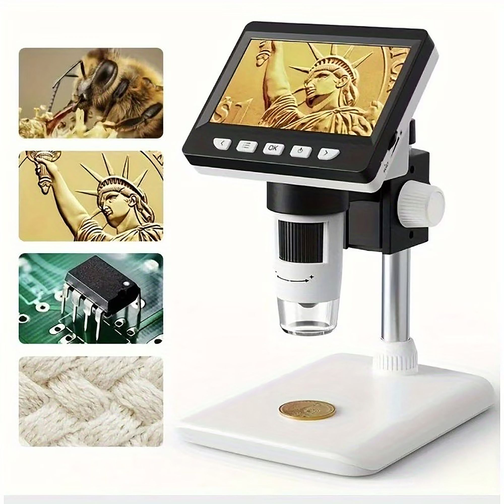 jeweltech Digital Microscope 1000X with 8 LED Lights & HD Display Microscope Slide Box-picture-27