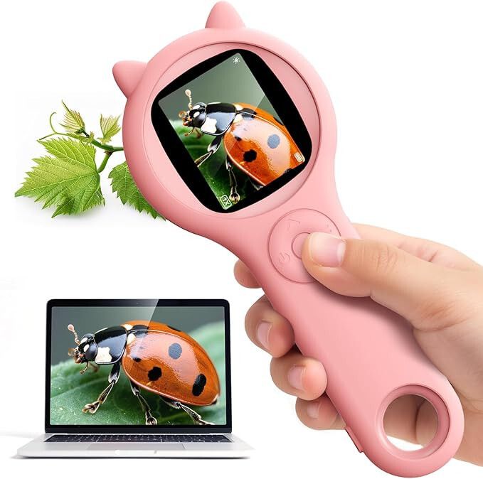 Handheld Digital Microscope, Pocket Magnifying Glass for Students Kids