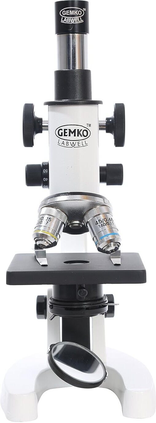gemkolabwell Student Compound Biological Microscope with 5 Prepared Junior Microscope Slides Microscope Slide Box image 1