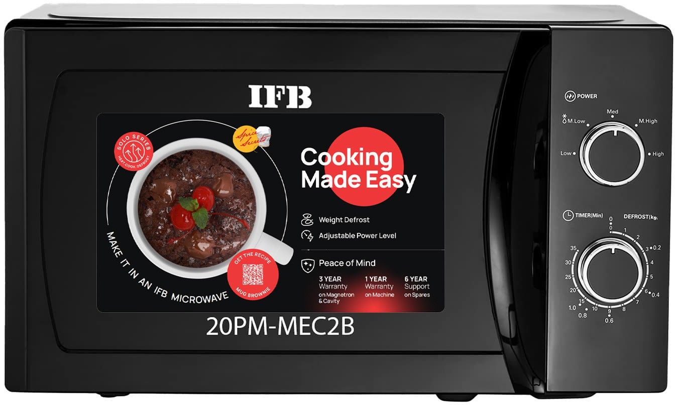 20 L Multi Stage Cooking, Quick Start, Auto Defrost, Delay Start, Overheating Protection Solo Microwave Oven