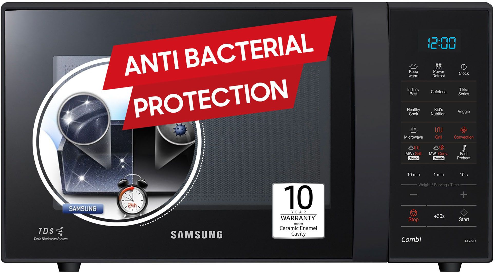 21 L Pre heat, Eco Mode, Power Defrost, Auto Cook, Wire Rack Convection Microwave Oven