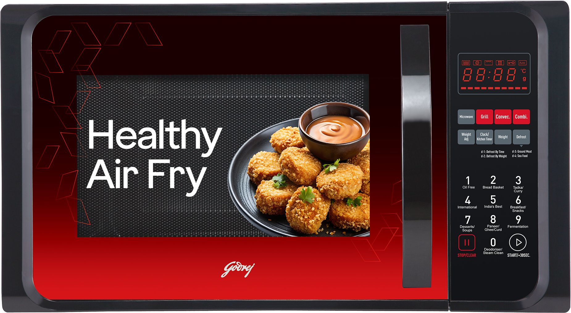 23 L Steam Clean, Stainless Steel Cavity, With 205 Insta Cook Recipes, Convection Microwave Oven