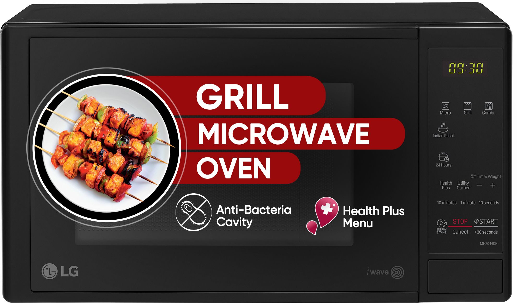 20 L i-Wave Technology, Indian Cuisine, Auto Cook Menu, Steam Clean, Anti-Bacterial Cavity & Health plus Menu Grill Microwave Oven
