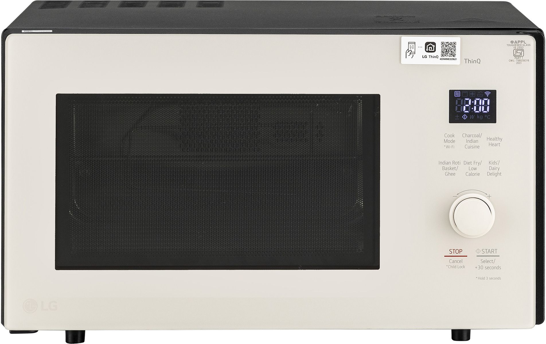 28 L Scan to Cook Wi-Fi Model- ThinQ Enabled 301 Auto Cook Menu Diet Fry Charcoal Lighting Heater 30 Healthy Heart' Recipes~ Multicook Tawa Convection Microwave Oven