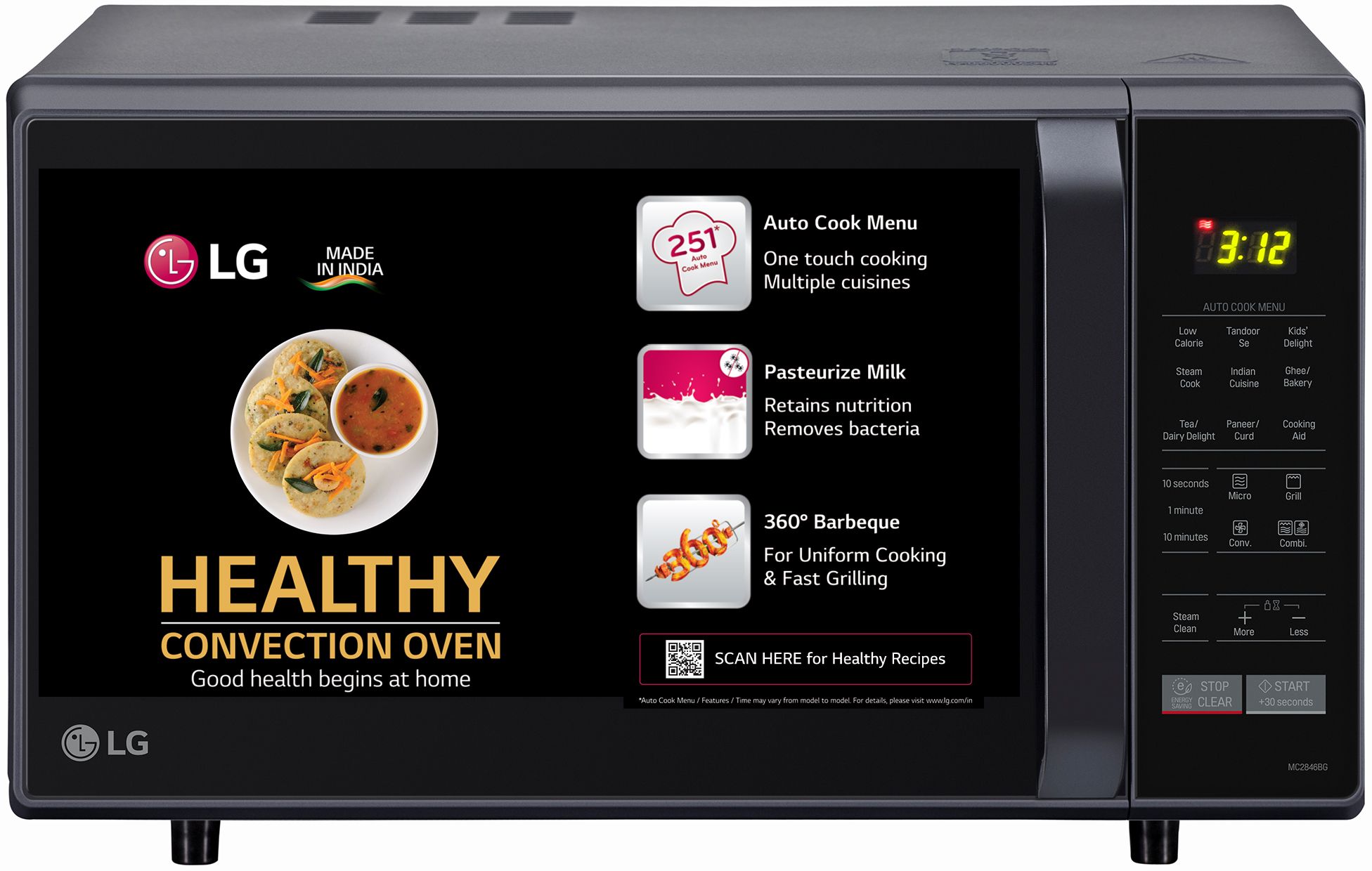 lg 28 L Quartz Heater and Stainless Steel Cavity More Hygienic More Durable Convection Microwave Oven-picture-31