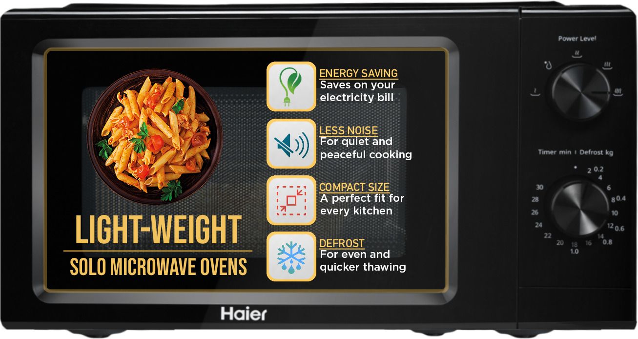 19 L Inverter Technology, Light Weight, Defrost, 5 Power Levels Solo Microwave Oven