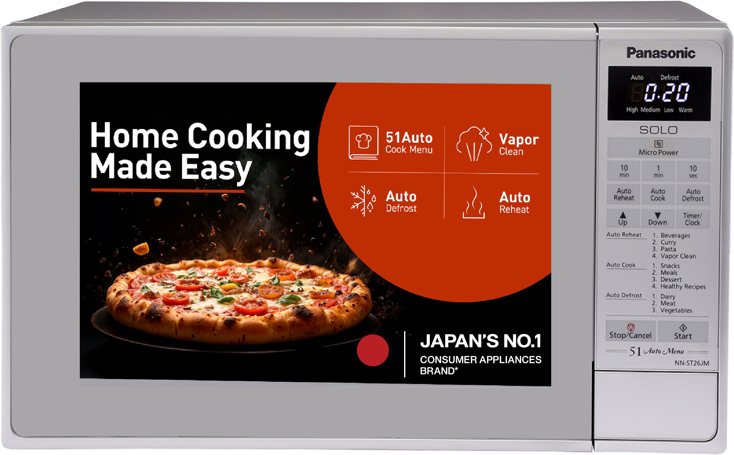 20 L Stainless steel cavity Solo Microwave Oven