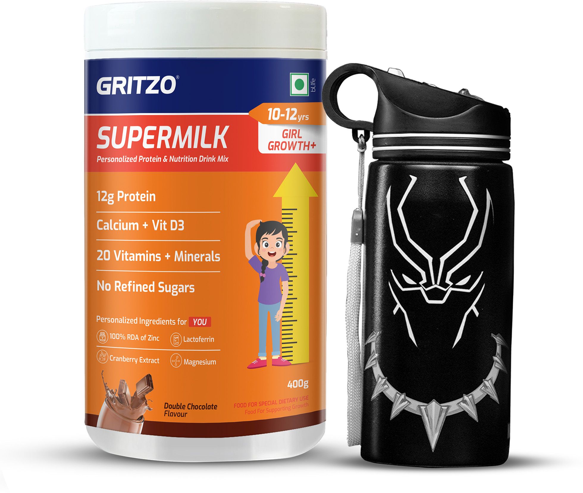 gritzo SuperMilk Growth+ (10-12y Girls), (Double Chocolate) with Sipper-picture-27