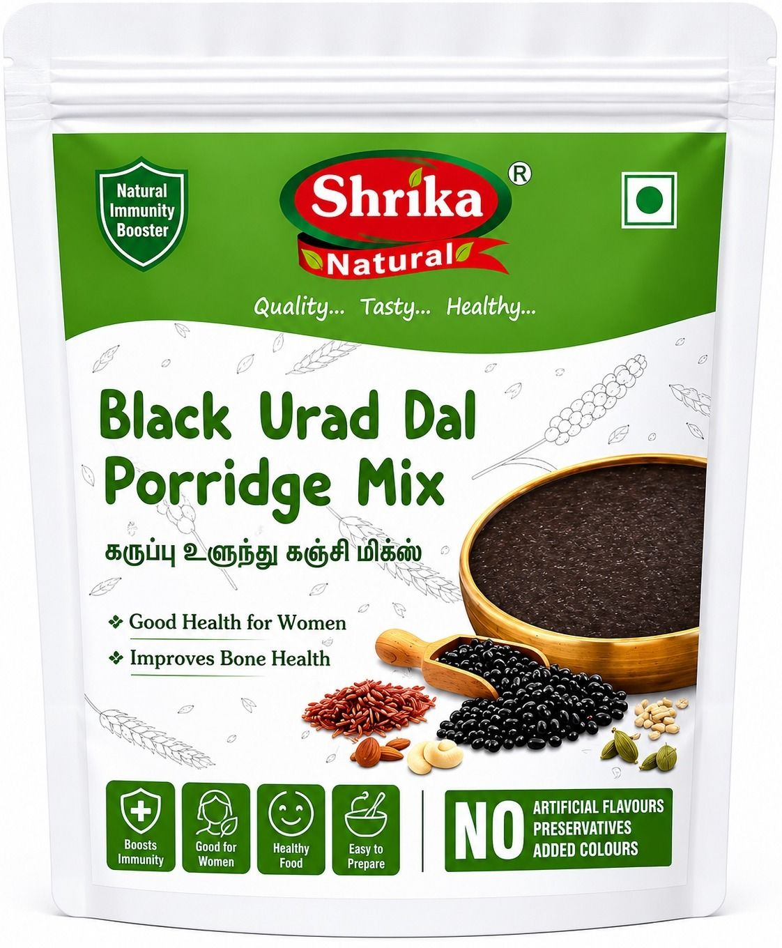 shrika natural Black Urad Dal Porridge Mix (Karuppu Ulundhu Kanji) | Immunity Booster-picture-47