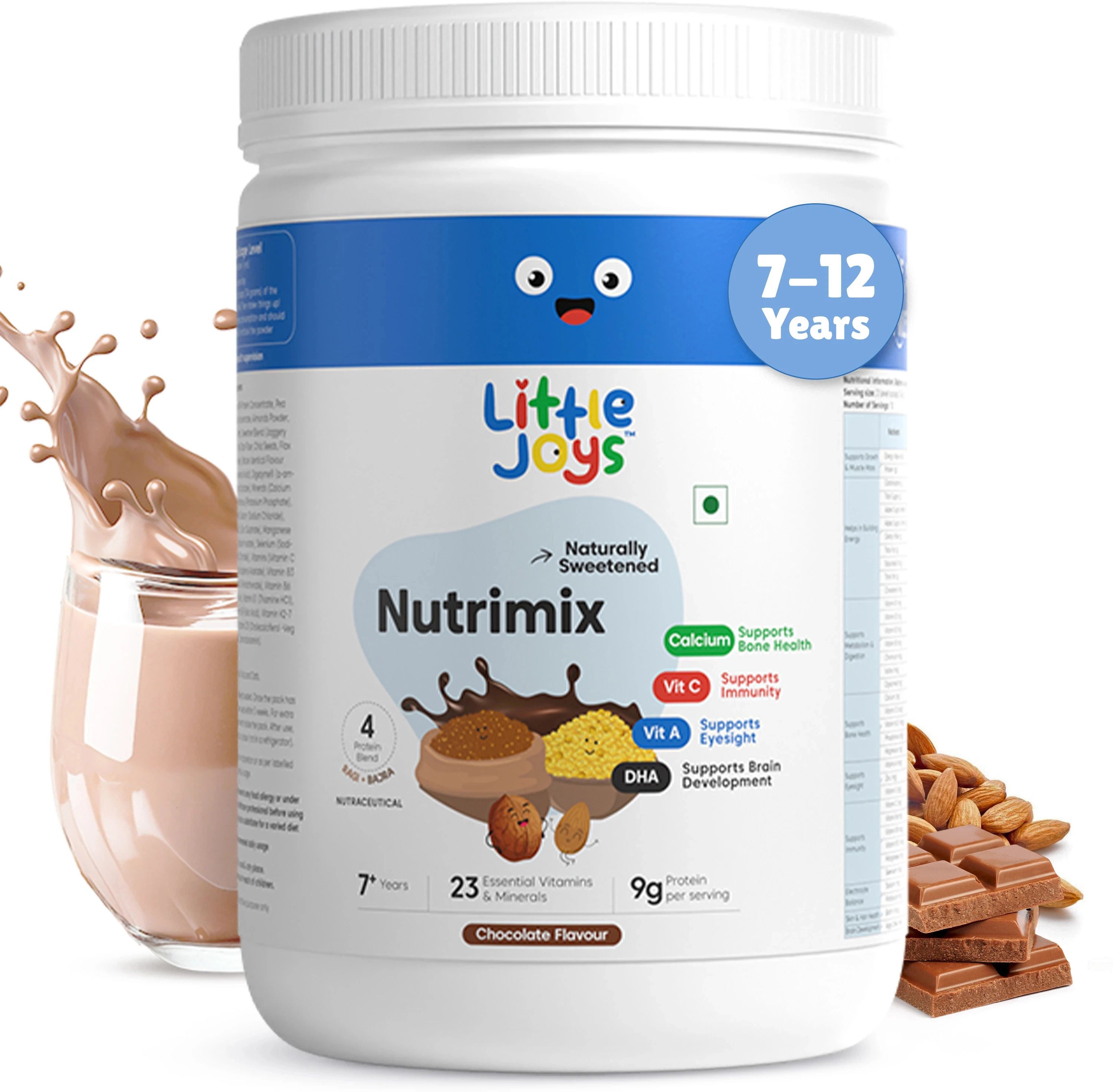little joys Nutrimix for Kids 7-12 years |Chocolate Flavour| Supports Weight & Height Gain-picture-41