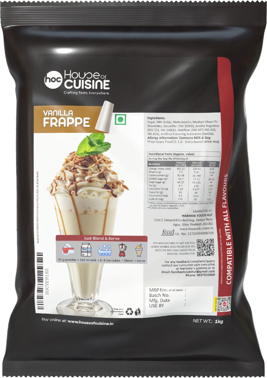 house of cuisine Vanilla Frappe Powder | Café Style Creamy Frappe Mix for Cold Coffee-picture-25