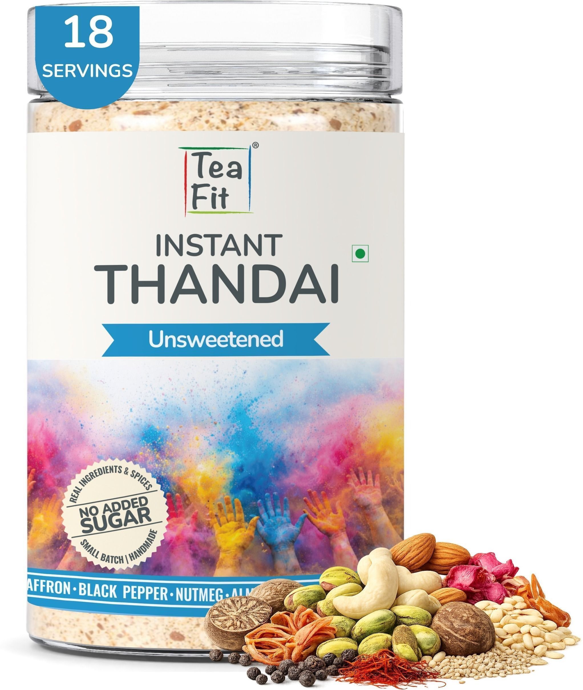 teafit Zero Sugar Thandai Powder 16-Ingredient Nut & Spice Blend, 200g, 18 Servings Mix-picture-20