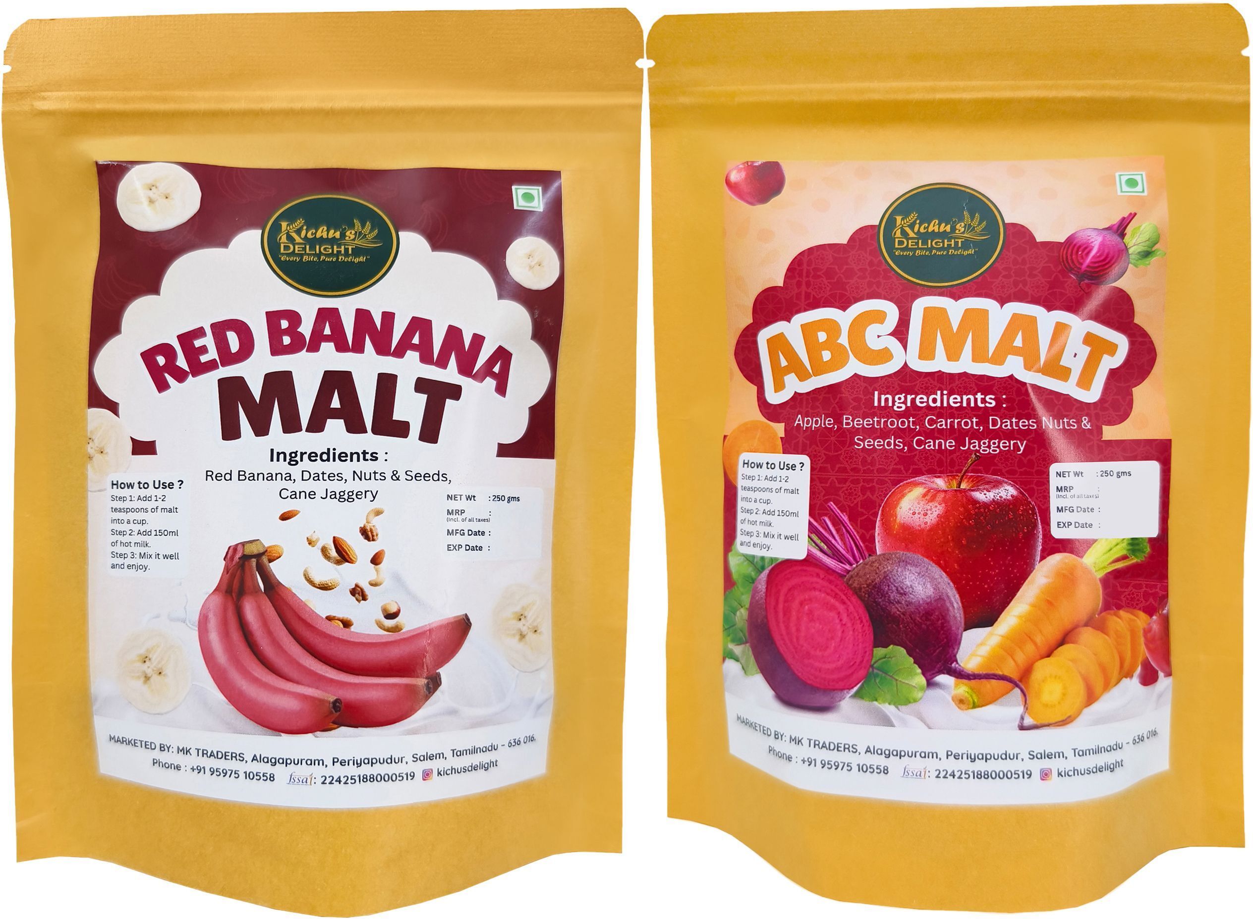 kichusdelight ABC Malt & Red Banana Malt Combo | Natural Health Drink Mix for Kids & Adults-picture-12