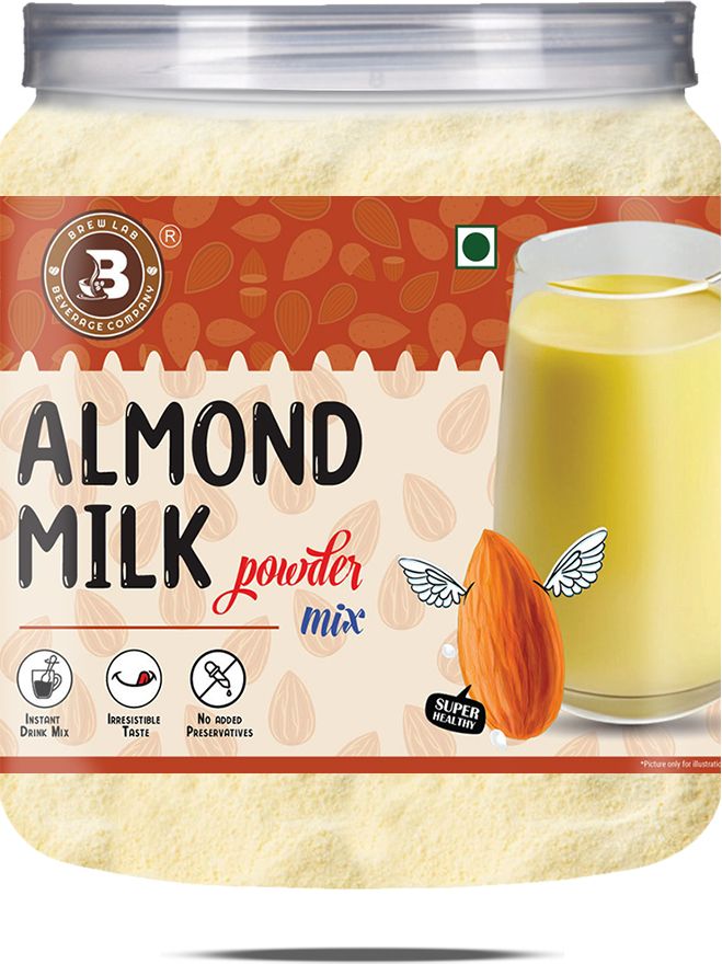 brew lab Almond Milk Powder mix | Nutritious & Delicious Instant Drink Mix |-picture-10
